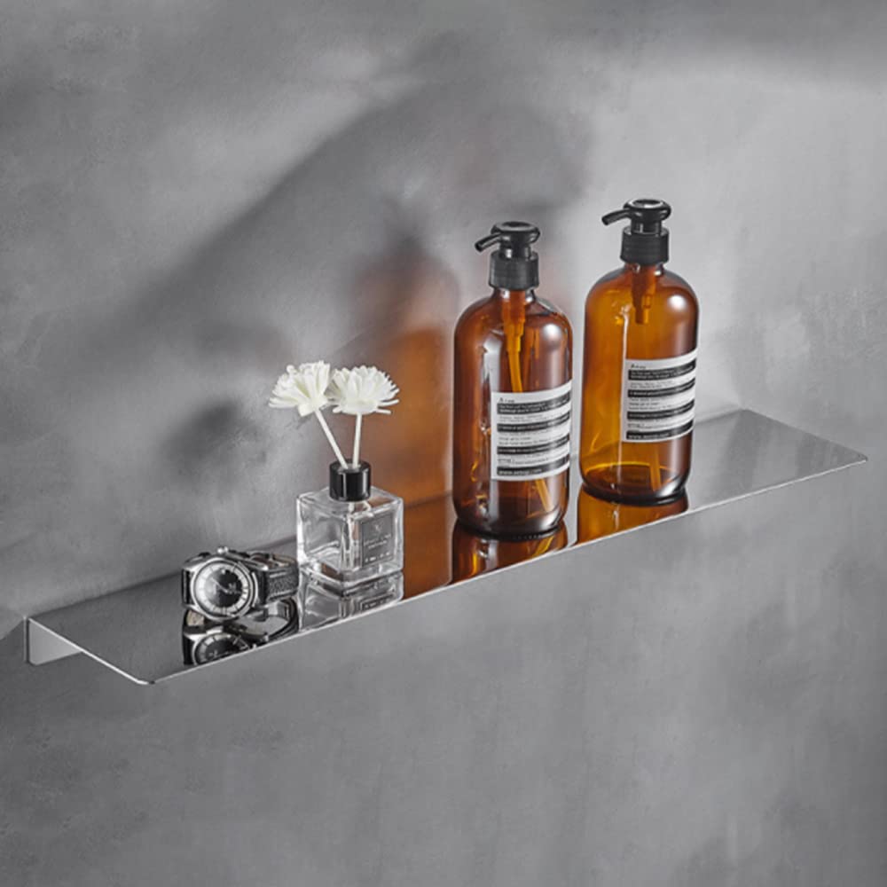 Celbon 40cm Chrome Shower Caddy | No-Drill Stainless Steel Storage Shelf