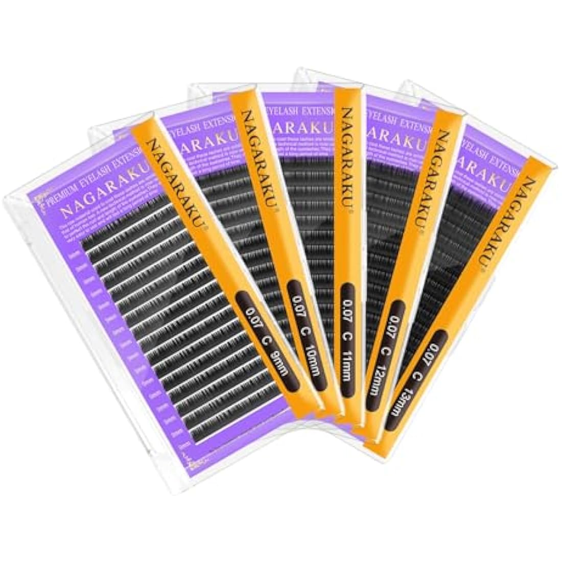 NAGARAKU Classic Eyelash Extensions – Matte Black Soft Single Lashes