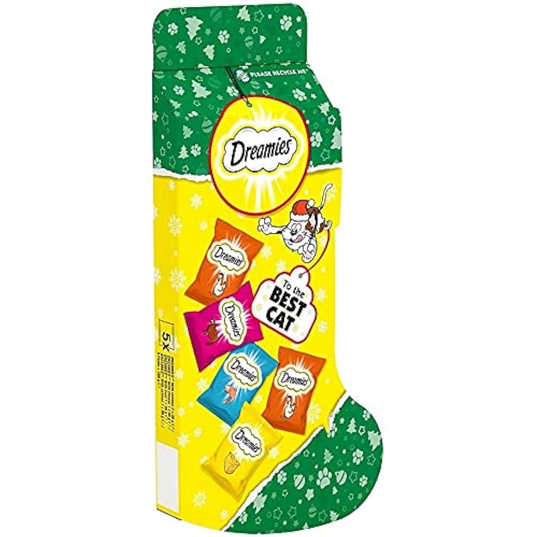 Dreamies Christmas Stocking Cat Treats - 130g Festive Pet Snack Pack