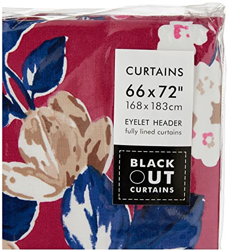Catherine Lansfield Canterbury Plum Eyelet Blackout Curtains - 66x72