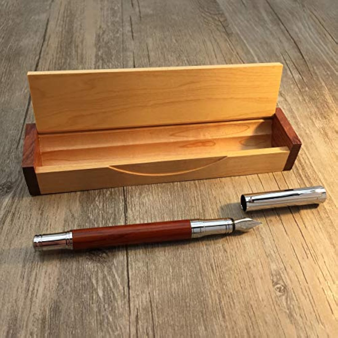 LACHIEVA Rosewood Fountain Pen Gift Set | Schmidt Fine Nib & Wood Box