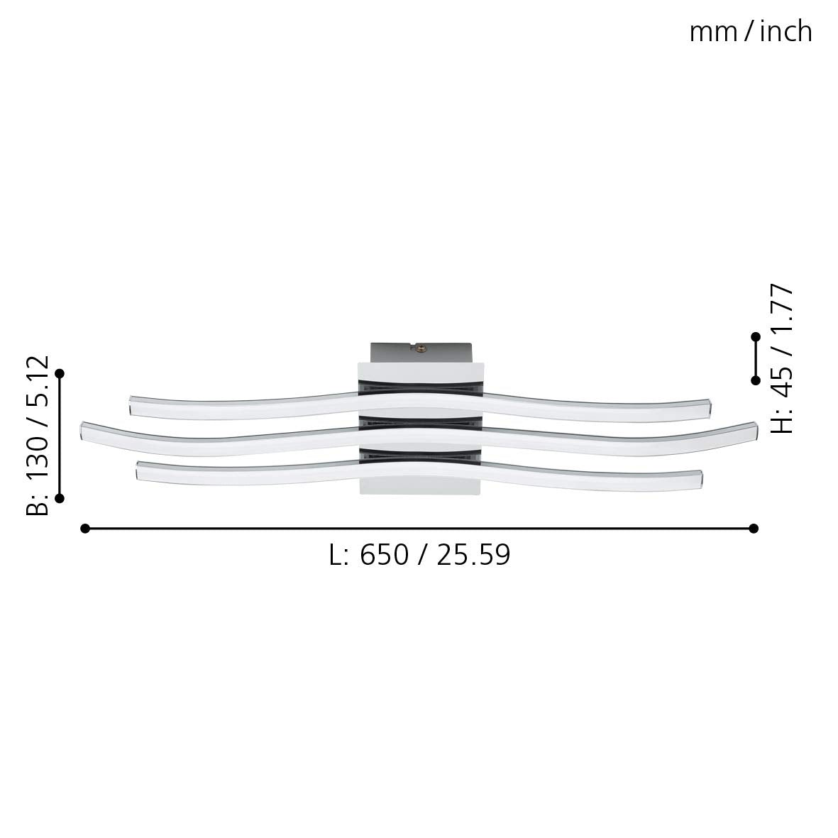 Eglo Roncade LED Ceiling Light – Modern Chrome 3-Lamp Warm White