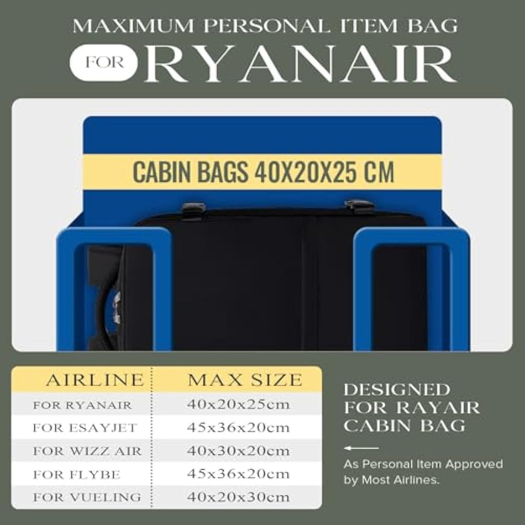 Jolof Store 20L Underseat Cabin Bag – 40x20x25cm Ryanair Travel Backpack