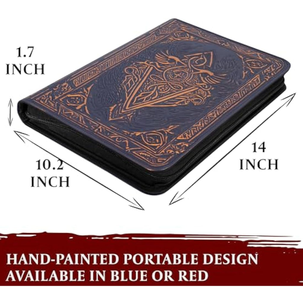 9-Pocket TCG Binder – 3D PU Leather Trading Card Album, Blue