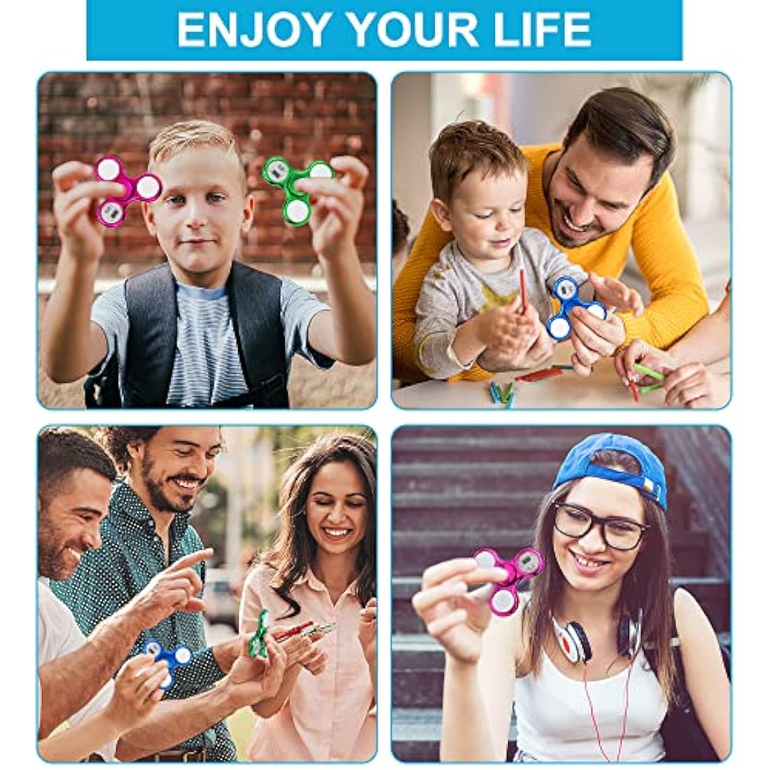 Dilabnda LED Fidget Spinner 6-Pack – Glow in The Dark Sensory Toys
