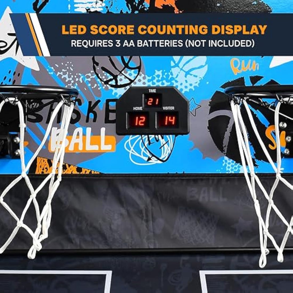 SereneLife Dual Hoop Basketball Shootout Arcade Game with LED Scoreboard