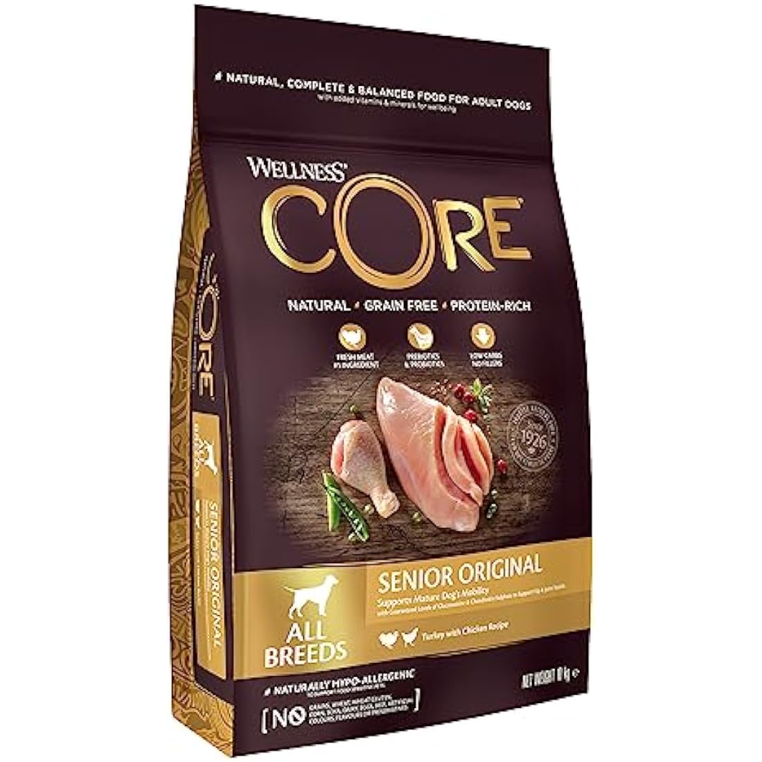 Wellness CORE Senior Grain-Free Dog Food | Turkey & Chicken - 10kg