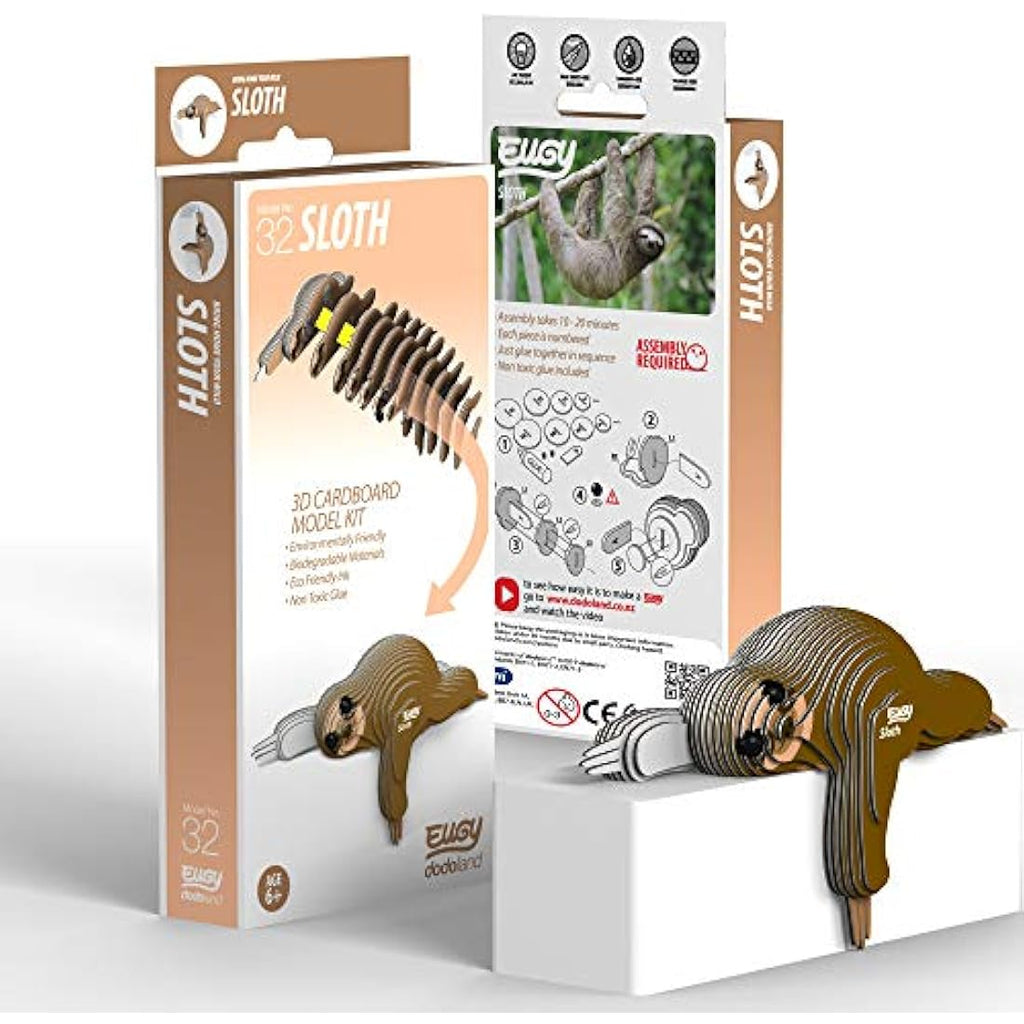 EUGY Sloth 3D Paper Model Kit – Educational DIY Puzzle by Jolof Store