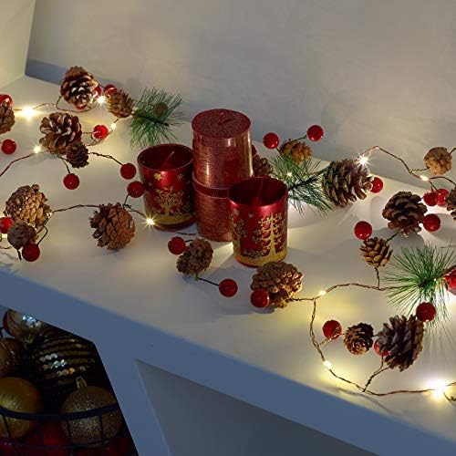 GloBrite 2M Pre-Lit Christmas Garland | 20 LED Battery Operated Greenery