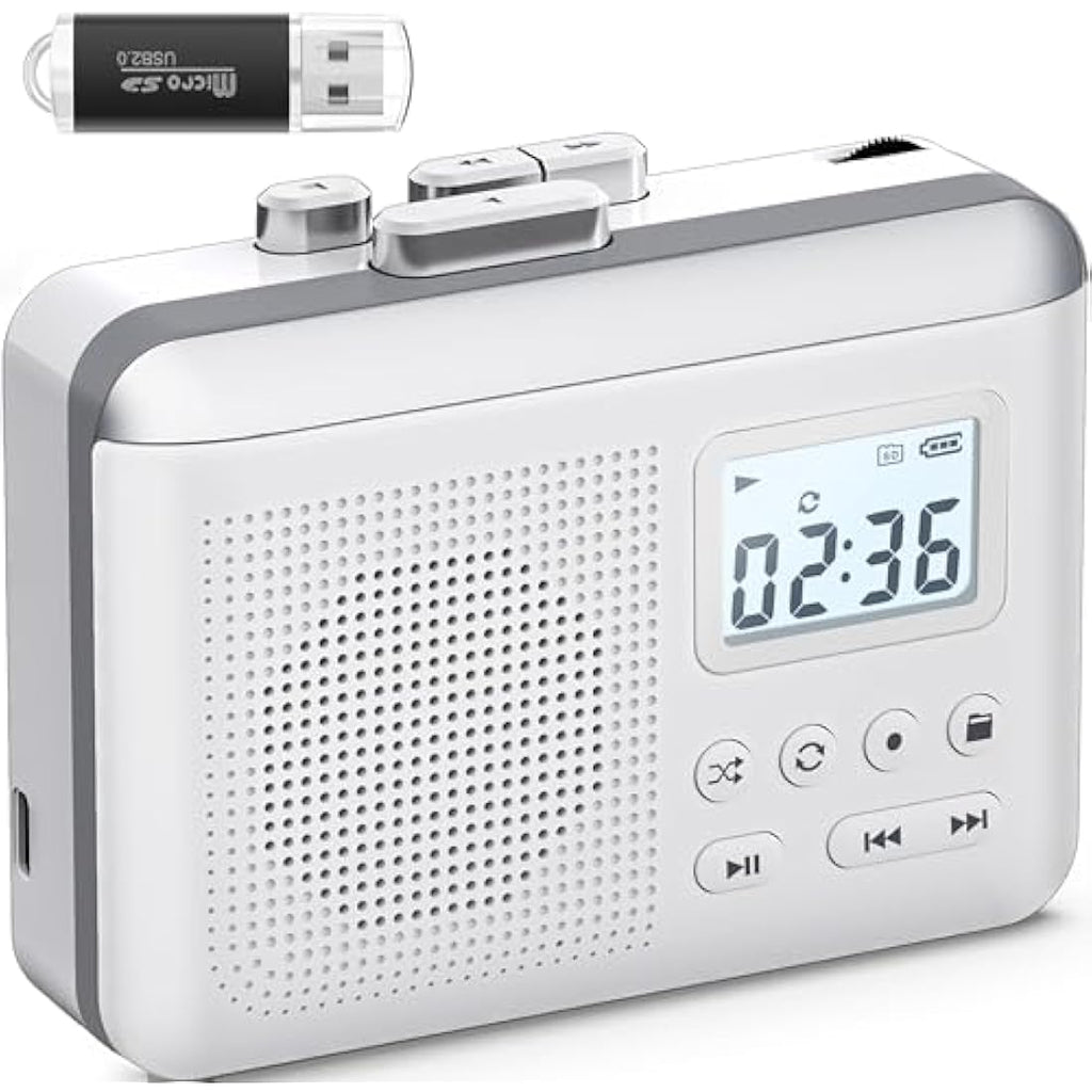 Gracioso Portable Cassette Player | Tape to MP3 Converter with SD Card