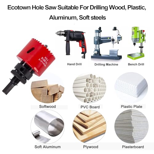 Ecotown 23-Piece Bi-Metal Hole Saw Kit | M42 HSS Cutter Set for Metal & Wood