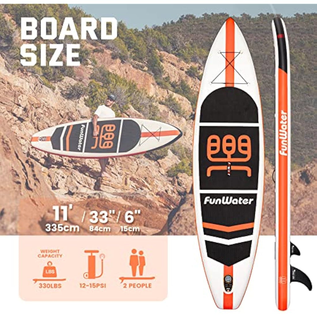 FunWater Inflatable Stand Up Paddle Board – Ultra-Light 11' ISUP Kit