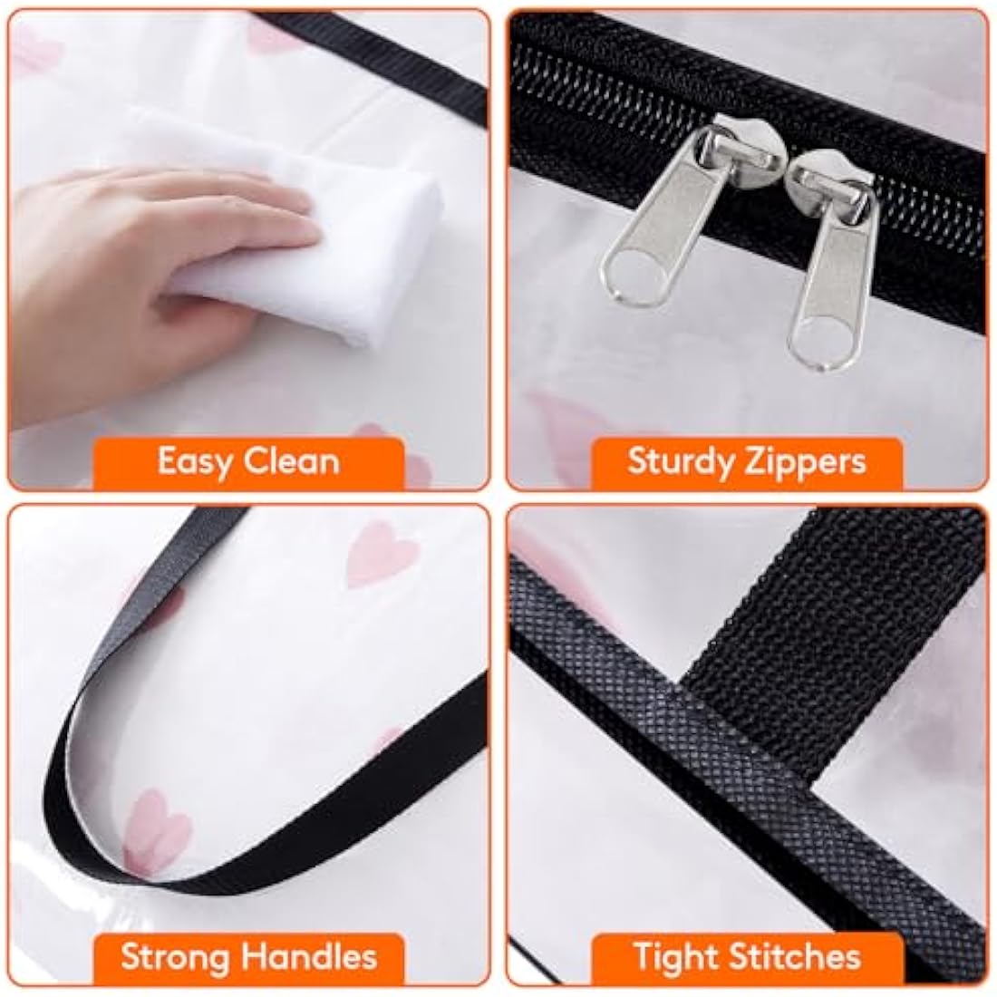 Lifewit 6-Pack Clear PVC Storage Bags | 60L Heavy-Duty Clothes Organizer