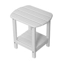 NALONE Adirondack Side Table - 2-Tier HDPE Plastic Outdoor End Table, White