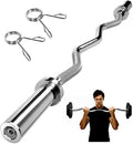 EZ Curl Bar – 47 Inch Olympic Barbell for 2 Inch Weight Plates