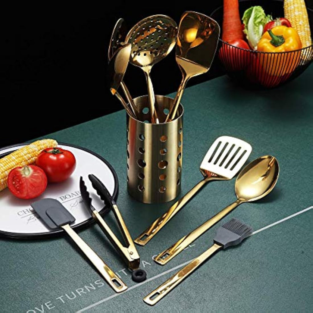 Berglander Gold Kitchen Utensils Set | 13-Piece Stainless Steel Cookware