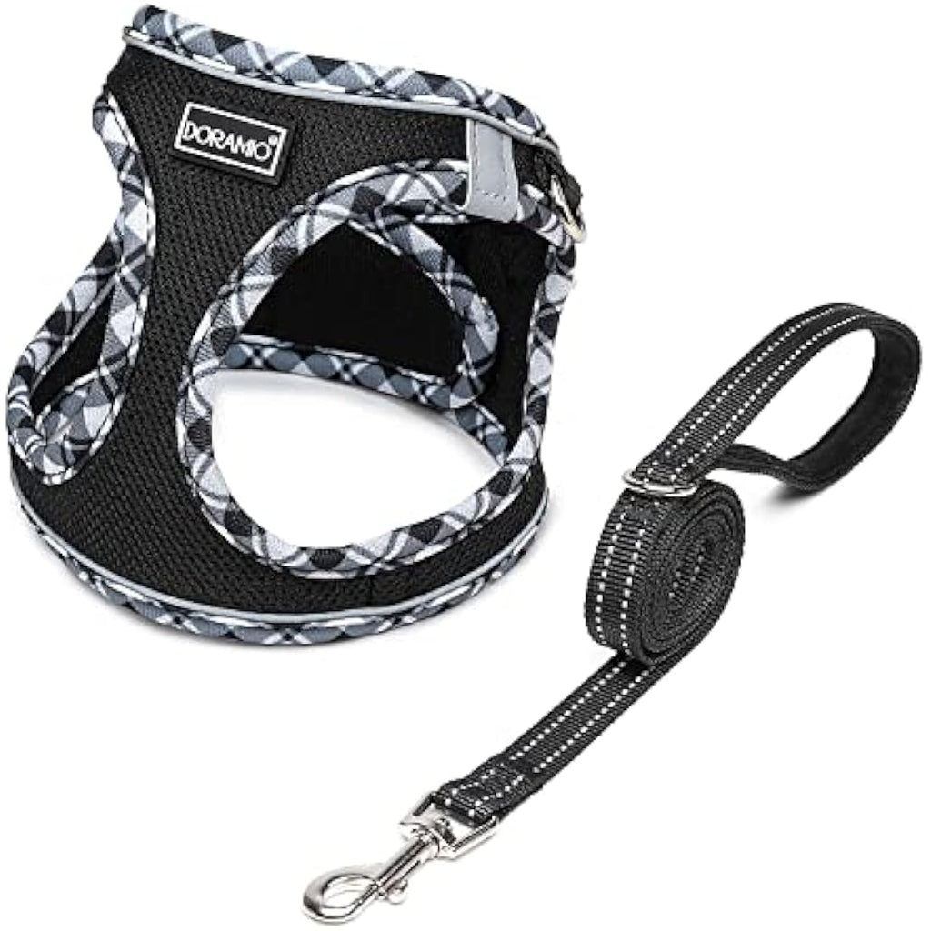 DORAMIO Step-in Dog Harness and Leash Set | Reflective Mesh Vest – XL