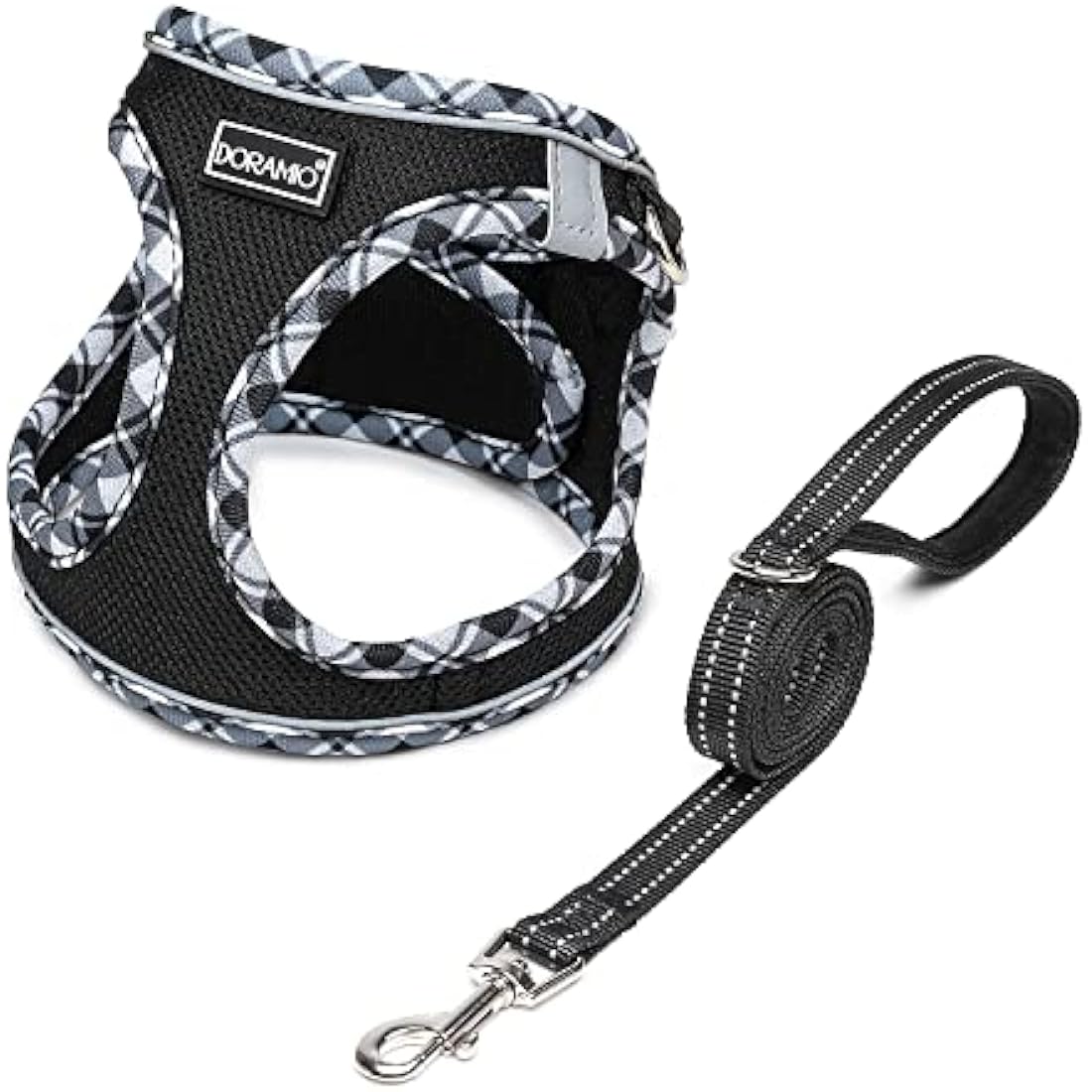 DORAMIO Step-in Dog Harness and Leash Set | Reflective Mesh Vest – XL