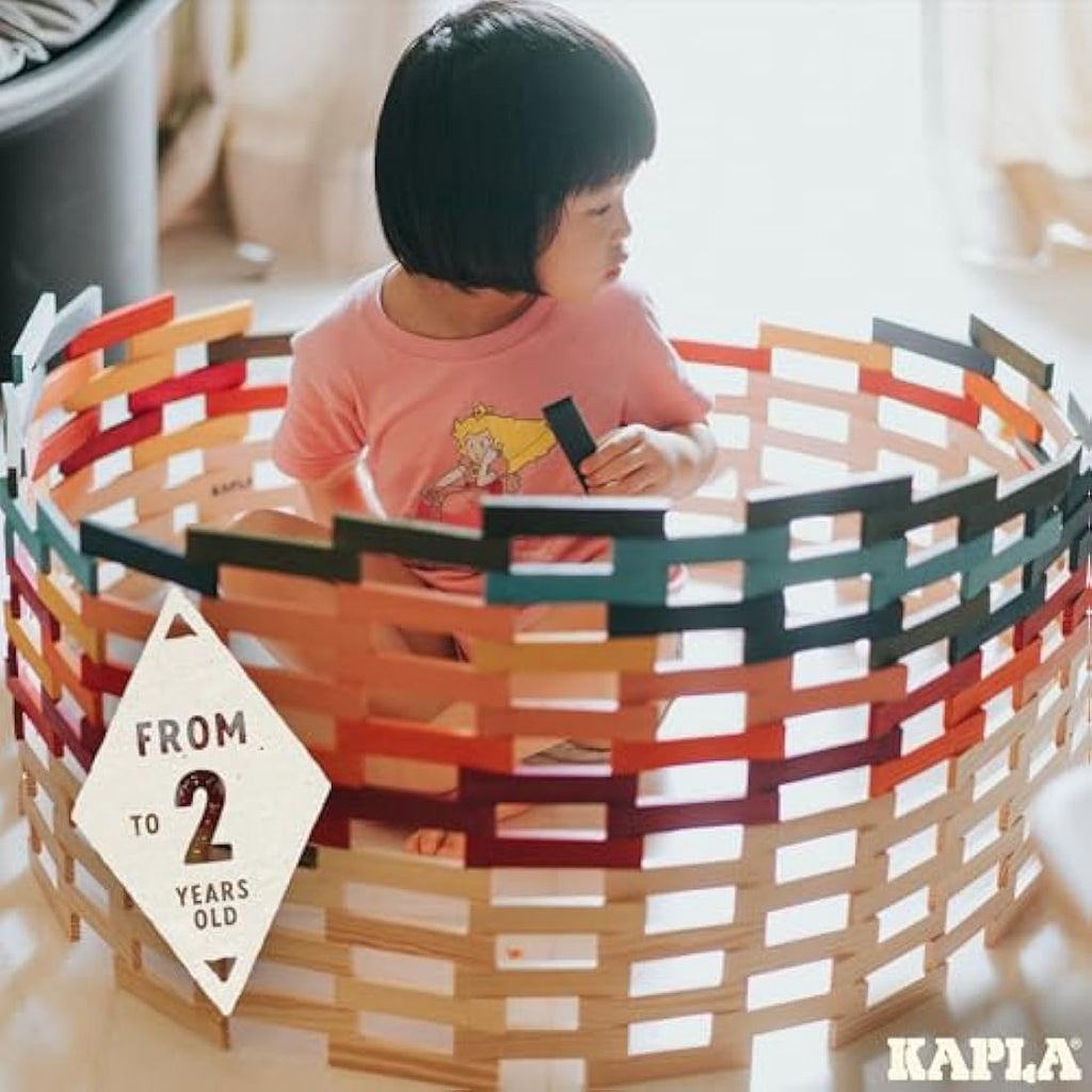 KAPLA Octocolor 100-Piece Wooden Construction Set – 8 Colors