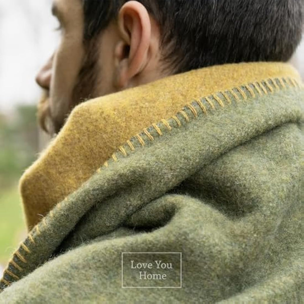 LYHome Merino Wool Travel Blanket – Warm Outdoor Camping Throw, 59x84 in