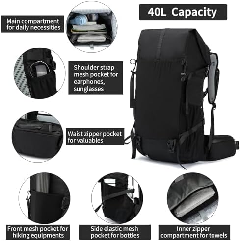 Power King 30L-40L Expandable Hiking Backpack | X-PAC Laptop Rucksack