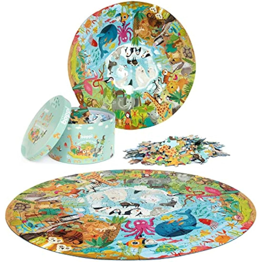 boppi Animals of the World 150 Piece Round Jigsaw Puzzle for Kids 5+