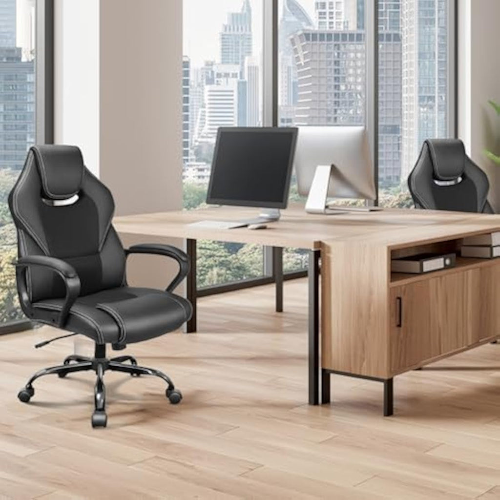 Jolof Store Ergonomic Office Chair – Black PU Leather Executive Desk Chair