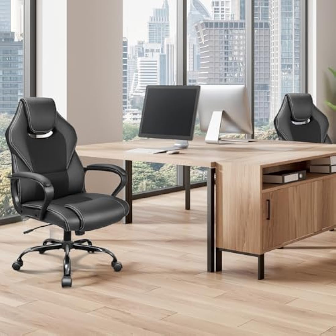Jolof Store Ergonomic Office Chair – Black PU Leather Executive Desk Chair