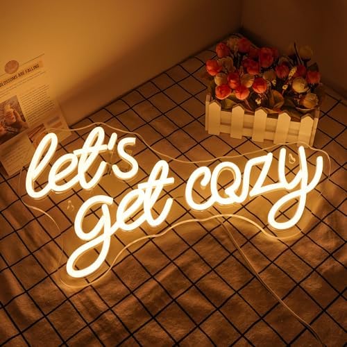 Horseneon Let's Get Cozy Neon Sign - Dimmable Warm White LED Wall Art