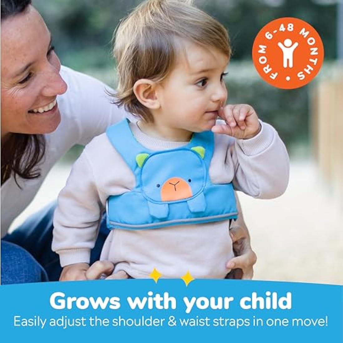 Trunki ToddlePak Baby Walking Reins and Safety Harness – Bert Bear Blue
