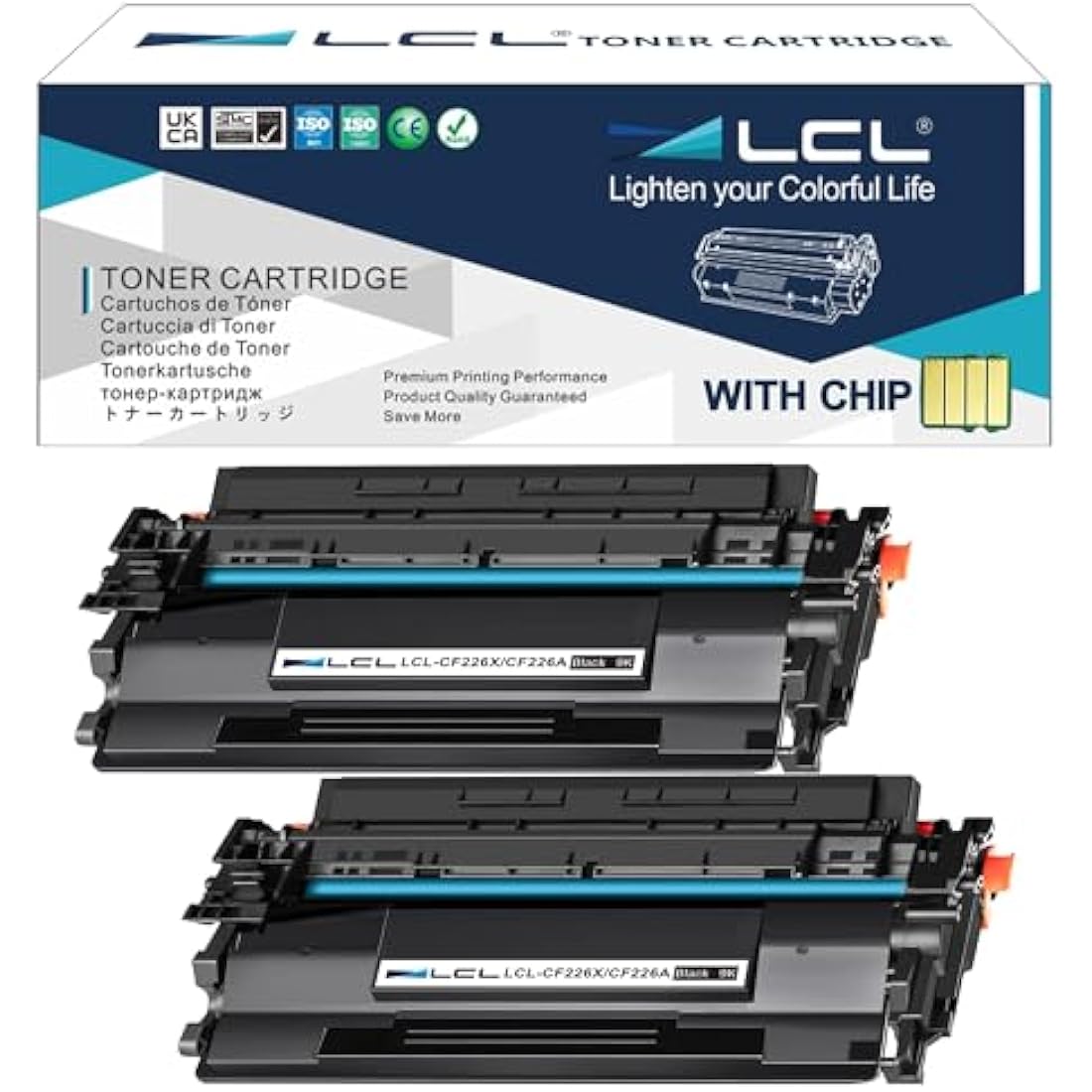 LCL 26X CF226X High Yield Black Toner Cartridge for HP LaserJet Pro M402 (2-Pack)