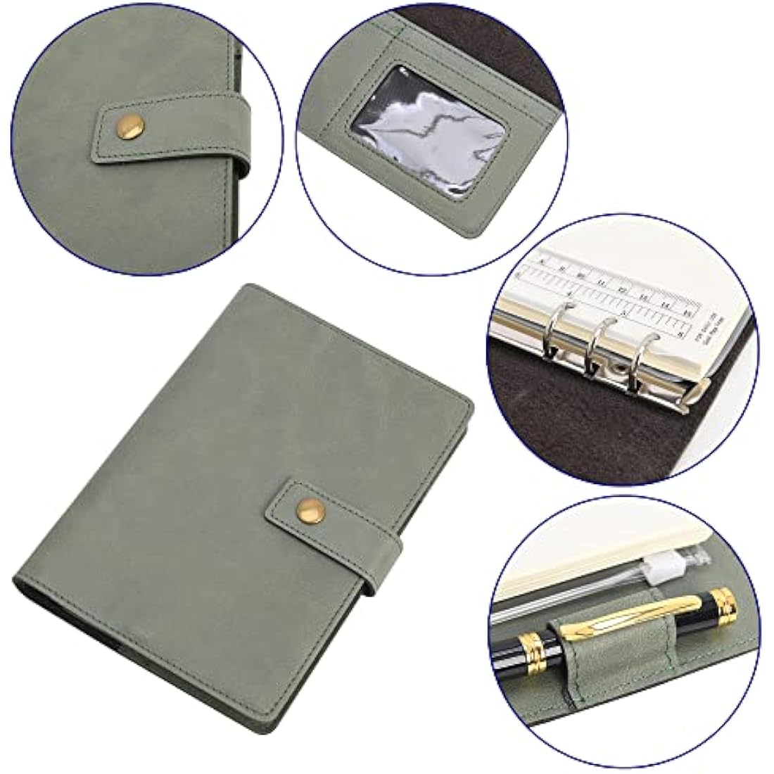 Jolof Store A6 Leather Refillable Notebook – Dot Grid Spiral Journal