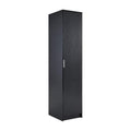 Jolof Store 1 Door Wardrobe – Slim MDF Bedroom Closet with Rail, Black