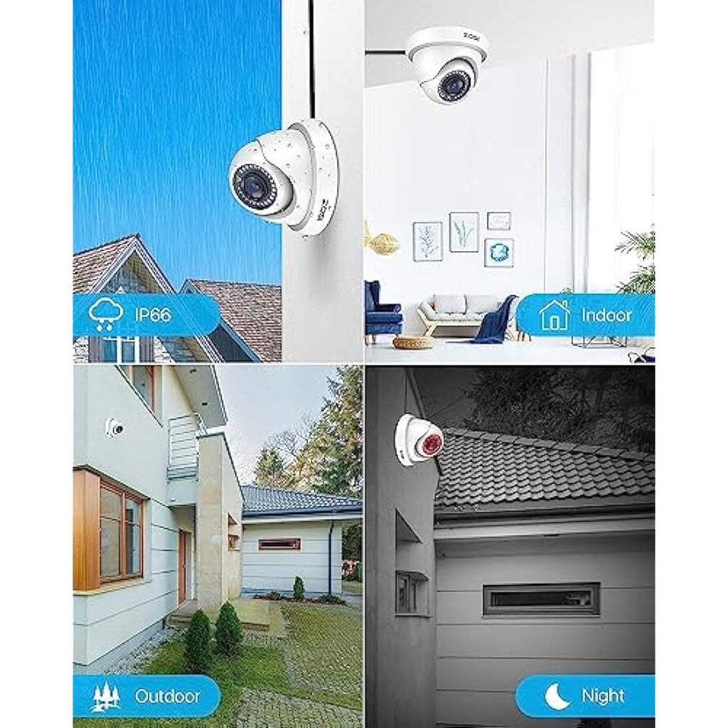ZOSI 1080P HD-TVI Dome Security Camera – 2 Pack Weatherproof Night Vision