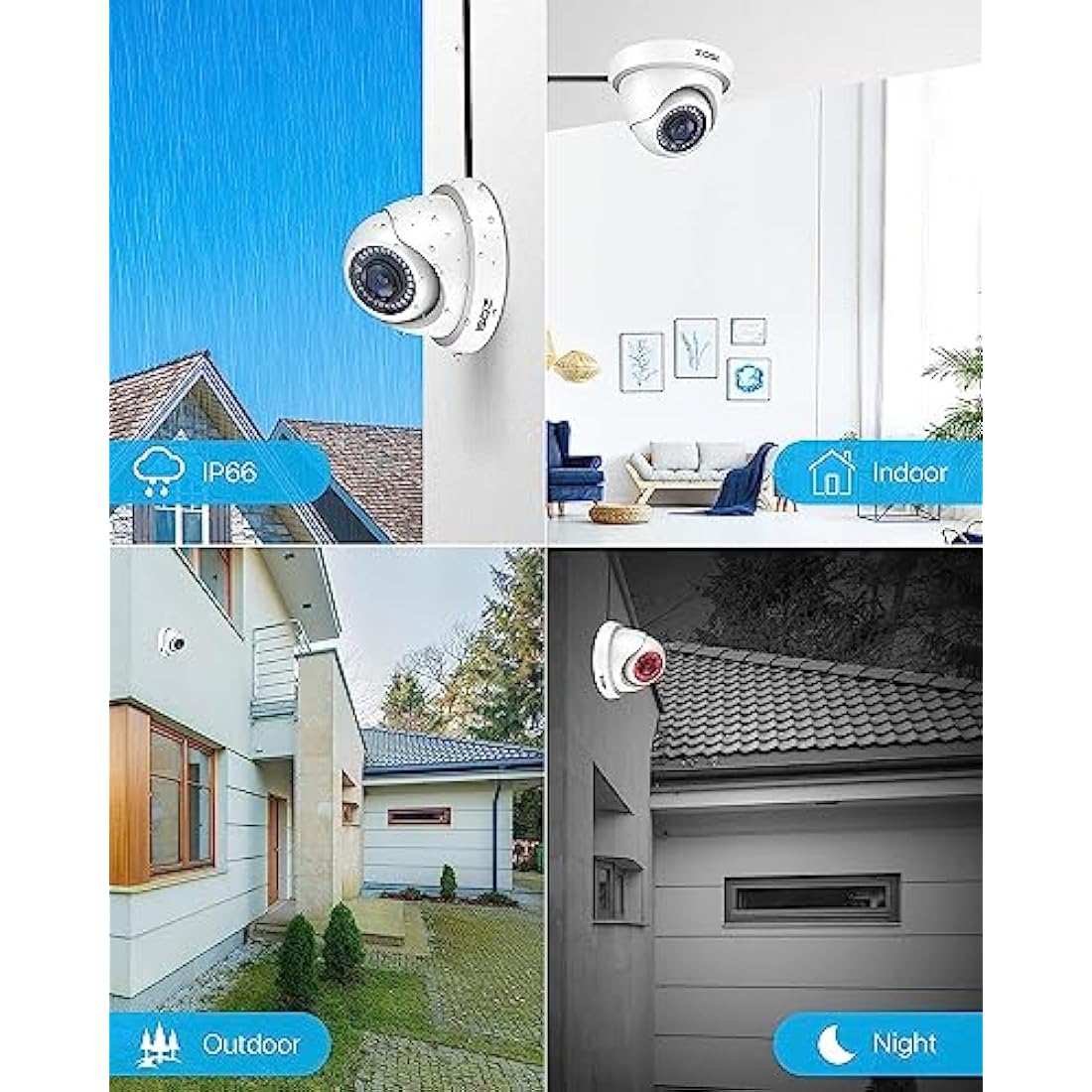 ZOSI 1080P HD-TVI Dome Security Camera – 2 Pack Weatherproof Night Vision