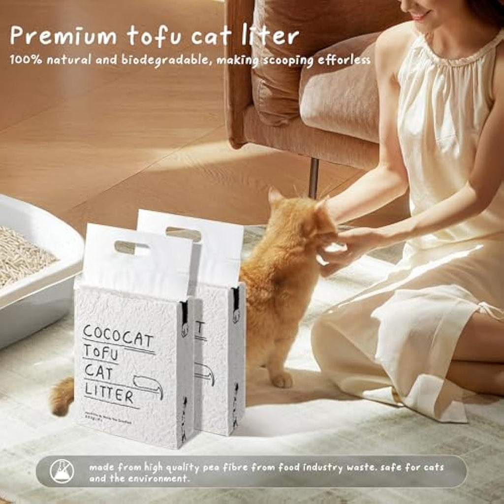 Cococat Tofu Cat Litter | Jasmine Milk Tea | Flushable & Clumping (5-Pack)