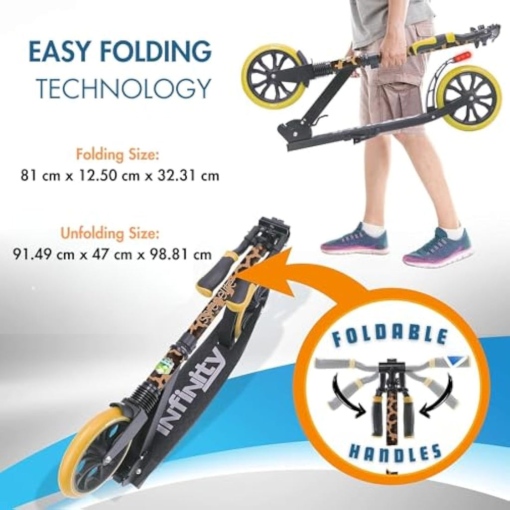 SereneLife Folding Kick Scooter – Adjustable LED Big Wheels for Kids & Teens