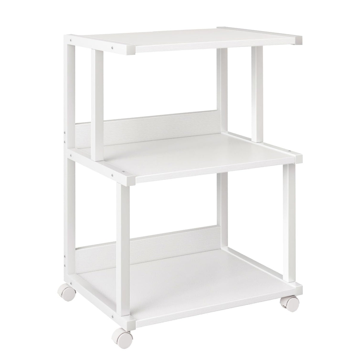 IBUYKE 3-Tier Printer Stand With Storage Shelf and Wheels - Rolling Cart for Home Office Organization, Heat Press, Microwave and Mini Fridge TPS001W - image 1