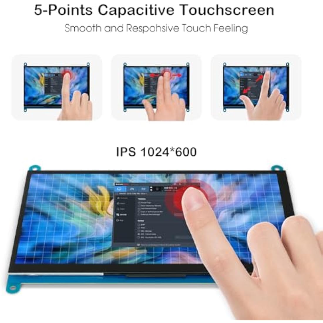 ELECROW 10.1 Inch Touchscreen Monitor | 1280x800 IPS Raspberry Pi Display
