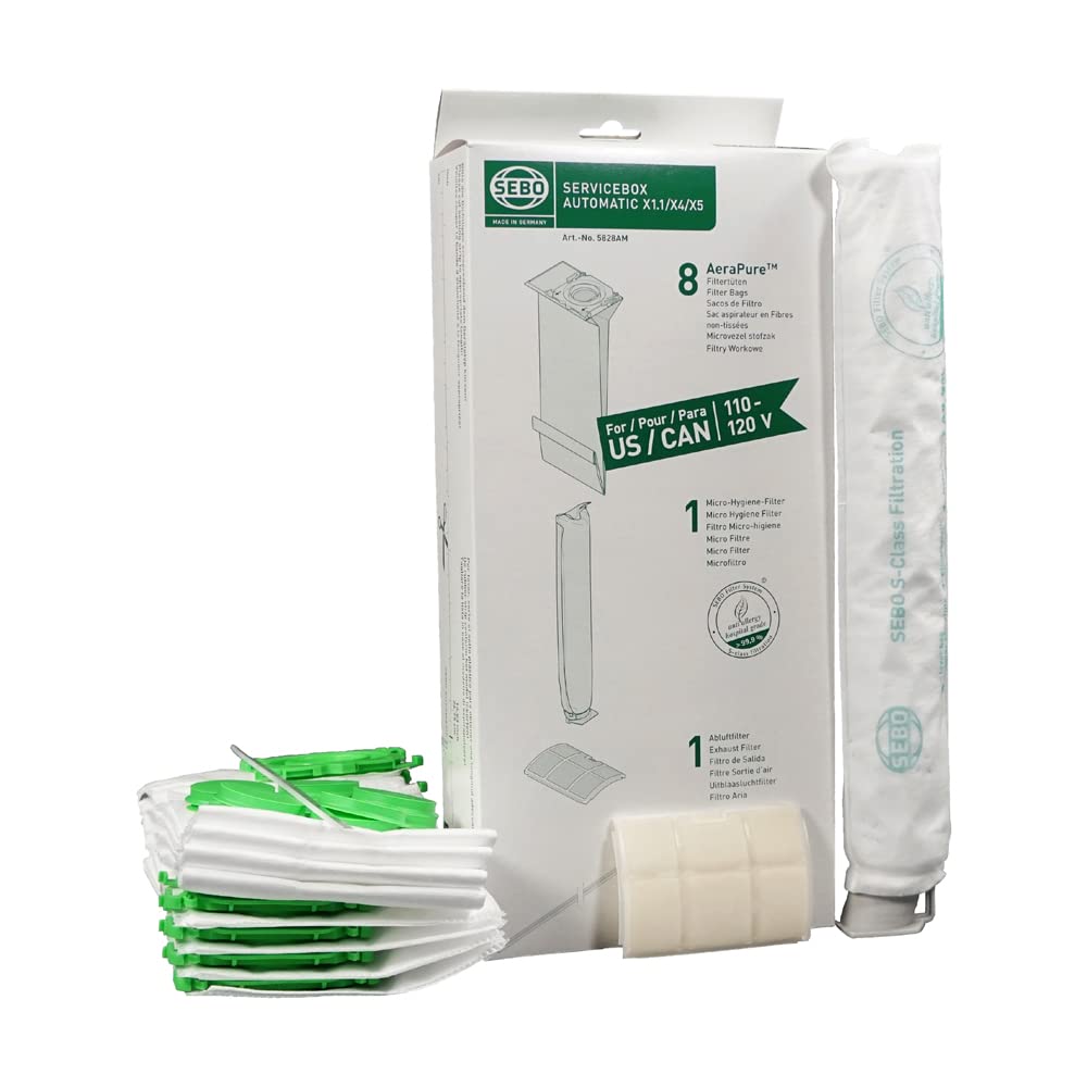 SEBO Service Box for X1-X5 Vacuums | 8 Filter Bags & 3 Filters