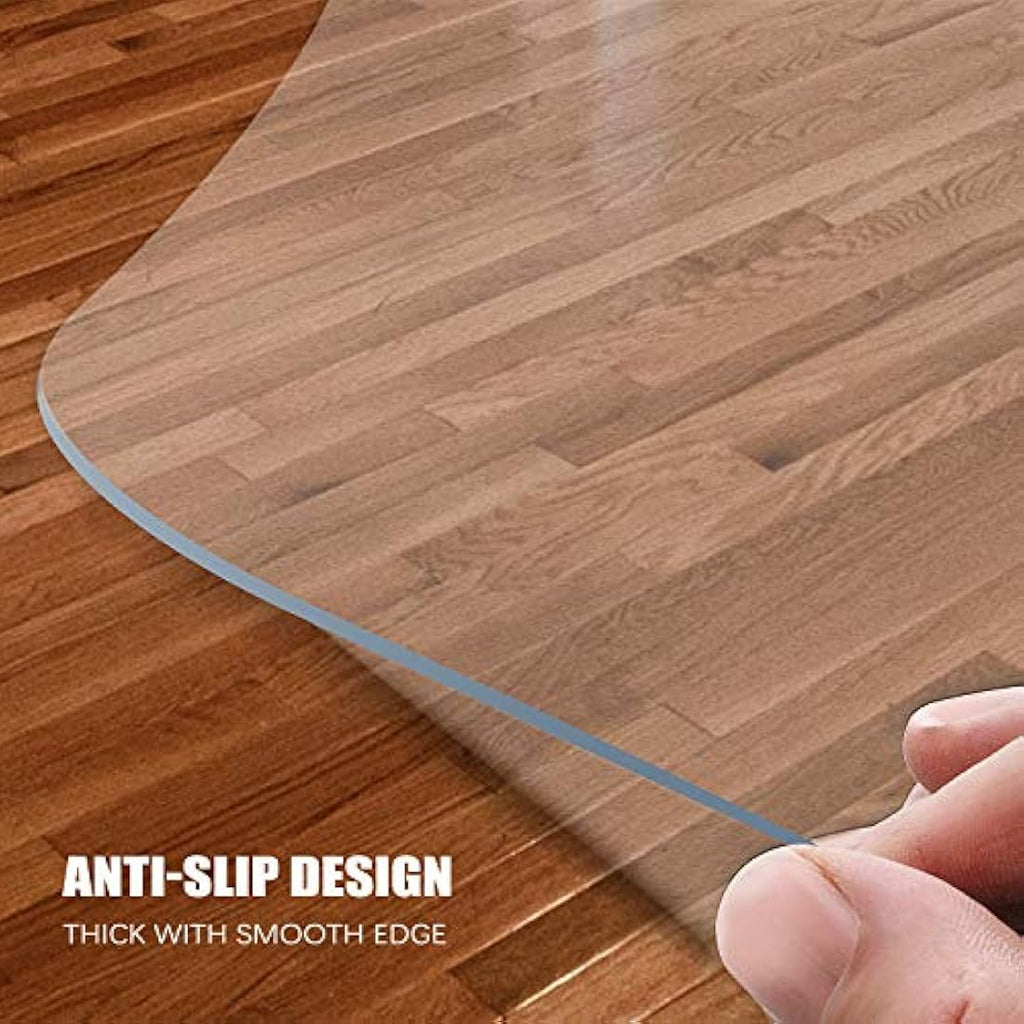 Kuyal Clear PVC Chair Mat for Hard Floors - 112x147cm Office Floor Protector