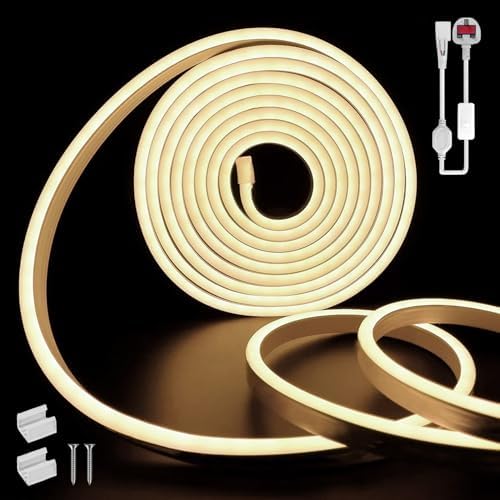SUCIKORIO 5m Neon LED Strip Light – 4000K Waterproof IP65 Rope Light