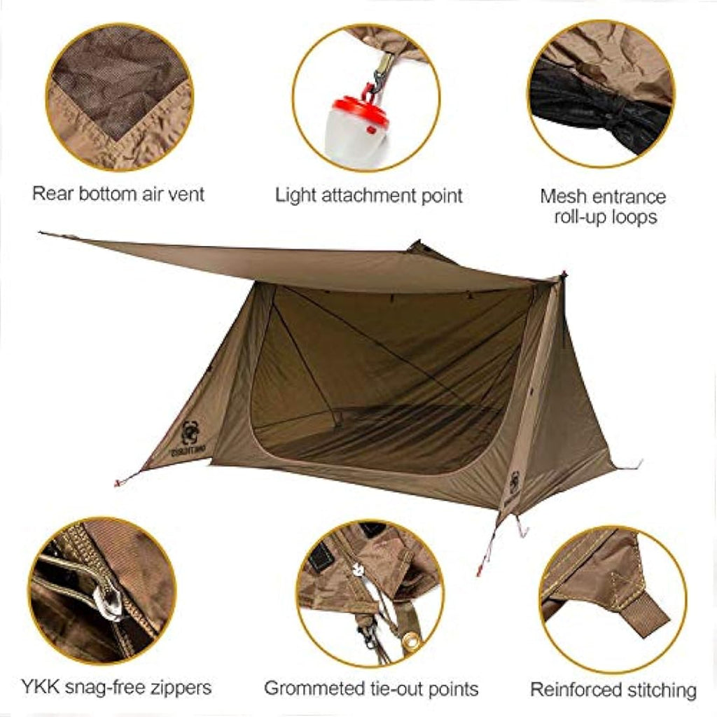 OneTigris Backwoods Bungalow 2.0 Bushcraft Shelter | 2 Person Tent