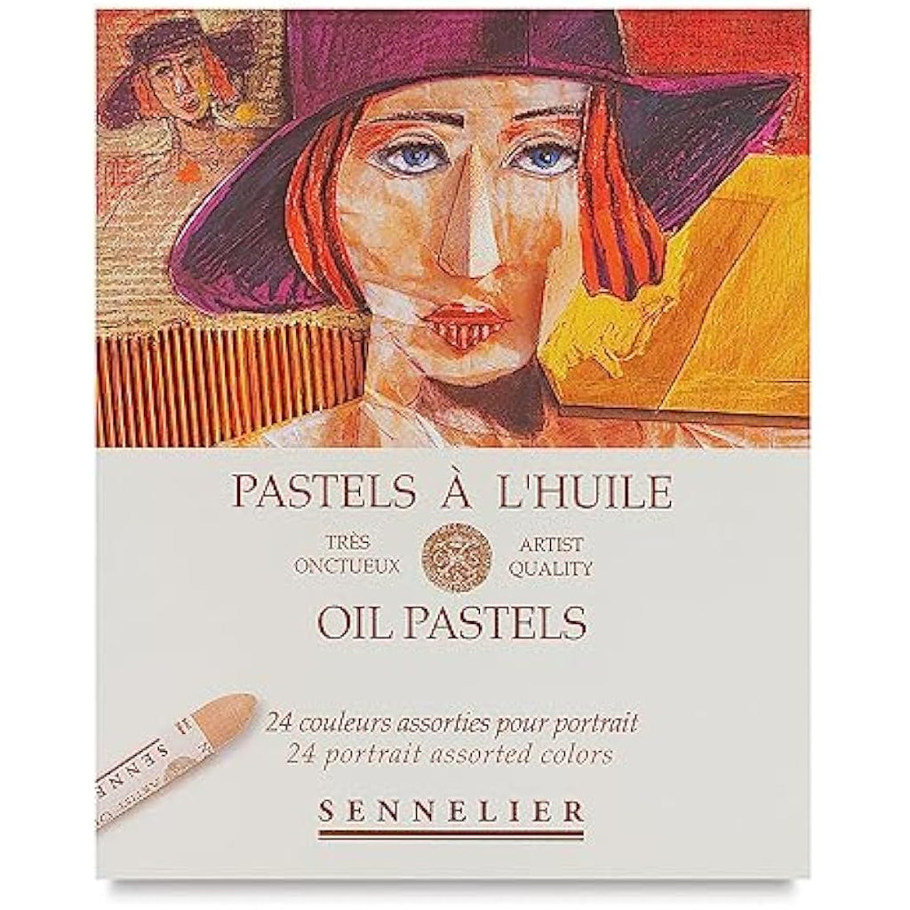 Sennelier Portrait Oil Pastel Set - 24 Lightfast Colors for Artists