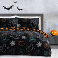 Sleepdown Halloween Spooky Ghost Flannel Fleece Reversible Duvet Set