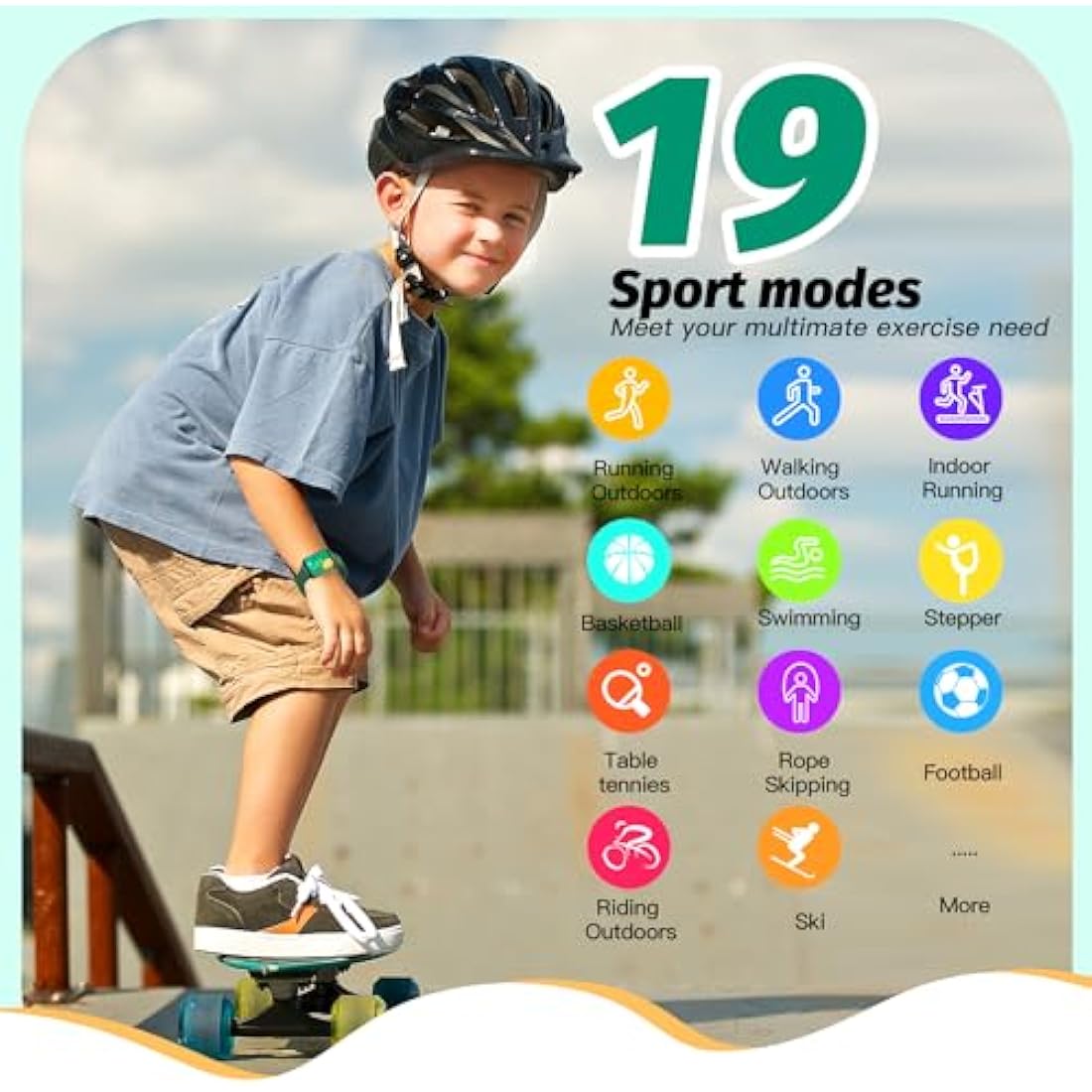 Jolof Store Kids Smart Watch – IP68 Waterproof Fitness Tracker (Green)