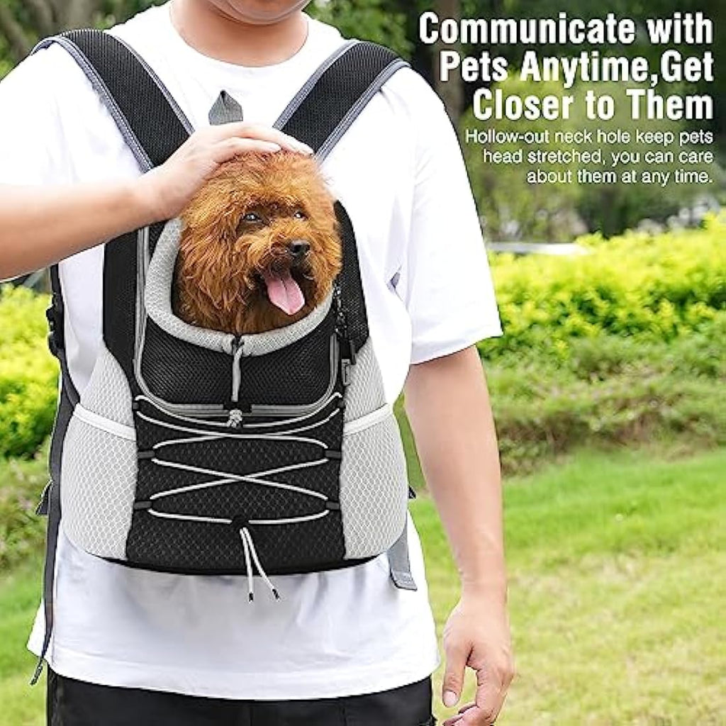 Pawaboo Pet Dog Carrier Backpack | Breathable Mesh Front Pack - Black
