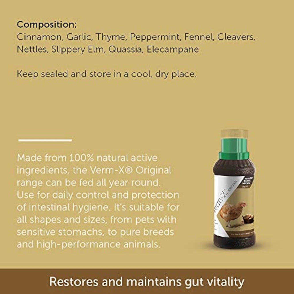 Verm-X Natural Poultry Liquid – Intestinal Hygiene & Gut Health - 500ml