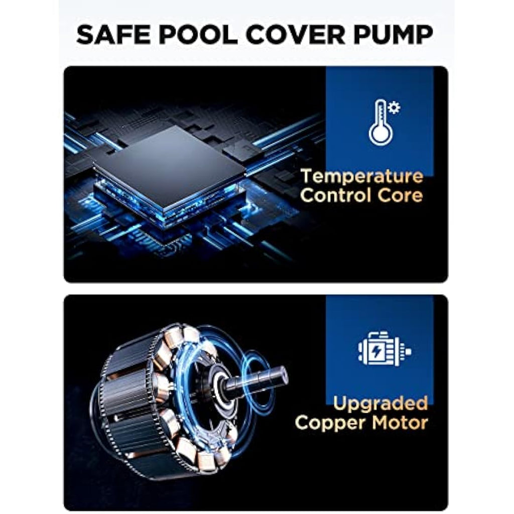 Lnicez Submersible Water Pump - 3000L/H 75W with 5m Hose for Pools & Ponds
