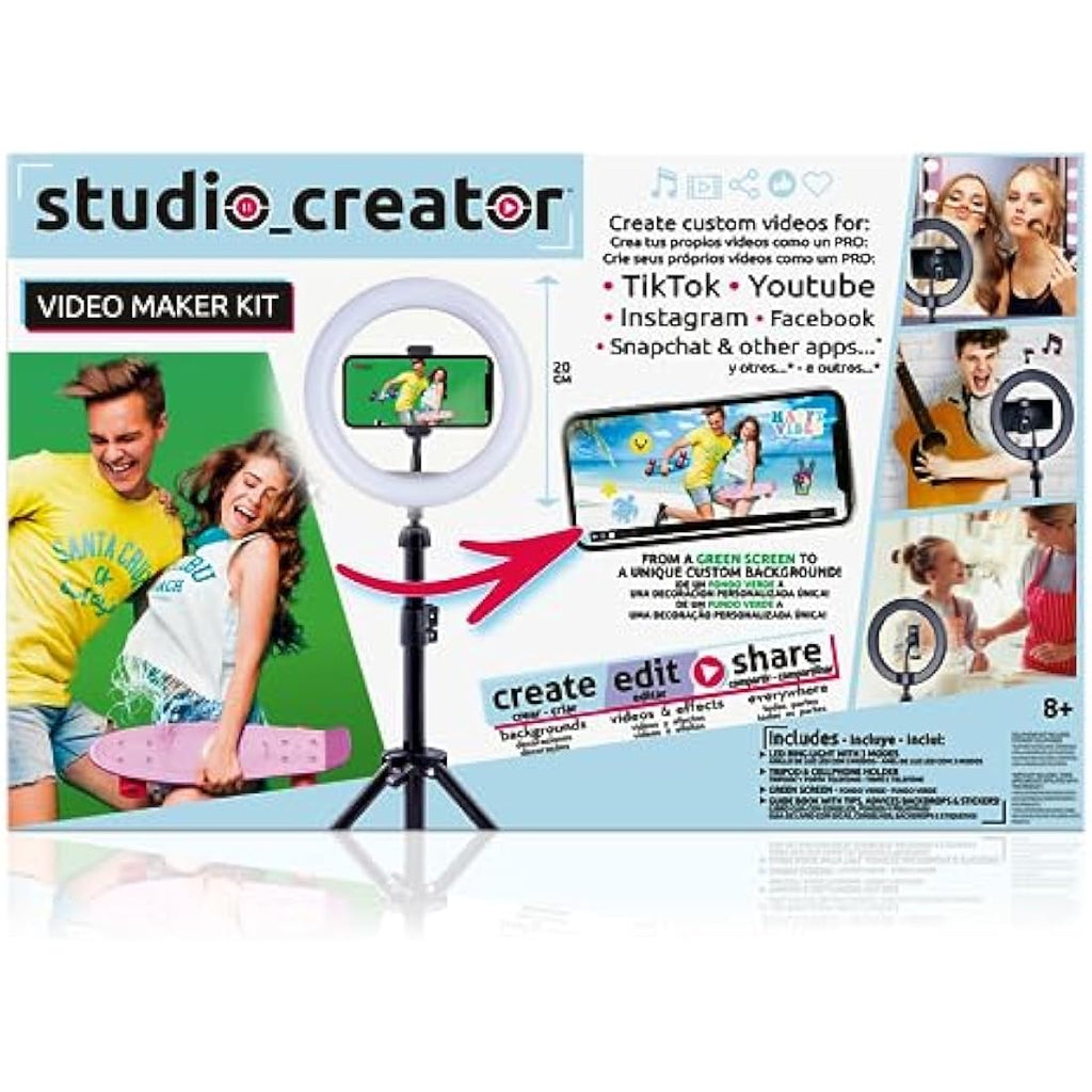 Canal Toys Video Studio Creator Kit – Ring Light & Green Screen – INF 001